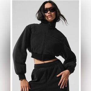 Alo cropped polar fleece jacket